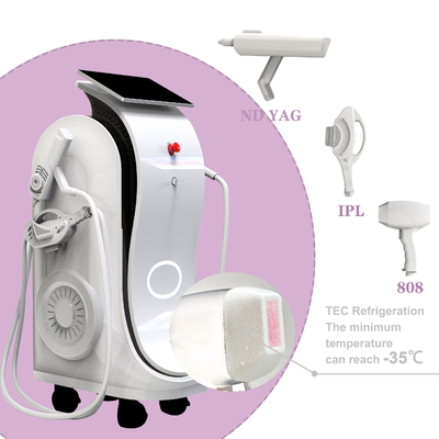 IPL อเนกประสงค์ RF DIODE LASER ND YAG LASER ลบรอยสักและกำจัดขน ฟื้นฟูผิว ใช้ในร้านเสริมสวย