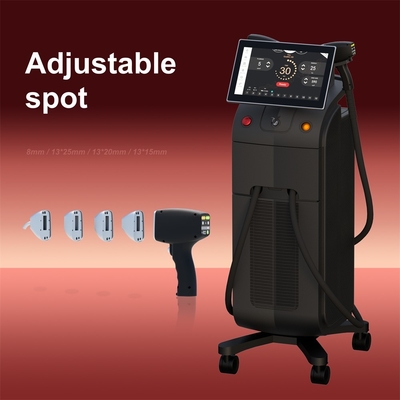 เครื่องกําจัดผมแบบเลเซอร์ไดโอด 1800W แบบมืออาชีพ 808nm ขนาดจุดเปลี่ยนได้