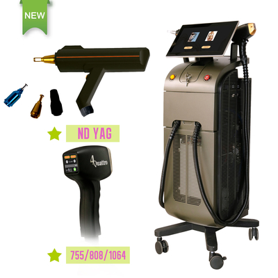 808nm Diode Laser Hair Removal Yag เครื่องกําจัดรอยสักสําหรับการกําจัดผิวหน้า อุปกรณ์ห้องเสริมความงาม