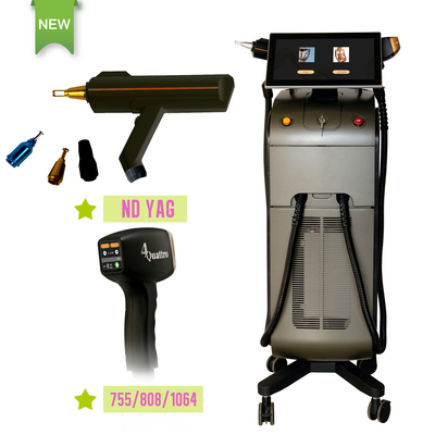 808nm Diode Laser Hair Removal Yag เครื่องกําจัดรอยสักสําหรับการกําจัดผิวหน้า อุปกรณ์ห้องเสริมความงาม