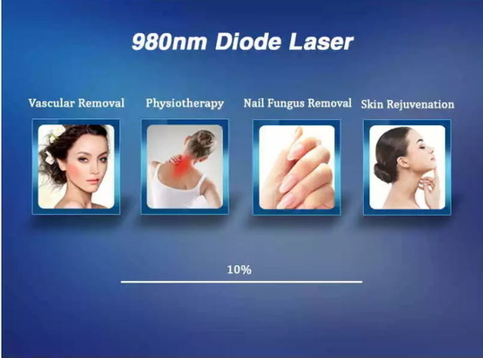 เครื่องเยียวยาผิวหนัง 980nm เครื่องเลเซอร์ไดโอเดส เครื่องเลเซอร์พกพา