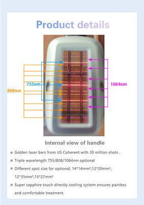 808nm-810nm เครื่องทําความงามหลากหลายฟังก์ชัน สไตล์คงที่ ROHS TGA อนุมัติ