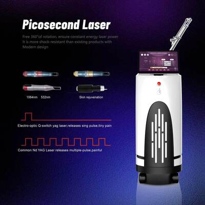 750ps พิโกเซกอนด์ 1064nm 755nm 532nm Q Switched Nd Yag Laser Tattoo Removal เครื่องเลเซอร์พิโกเซกอนด์ ราคาเลเซอร์พิโกเซกอนด์